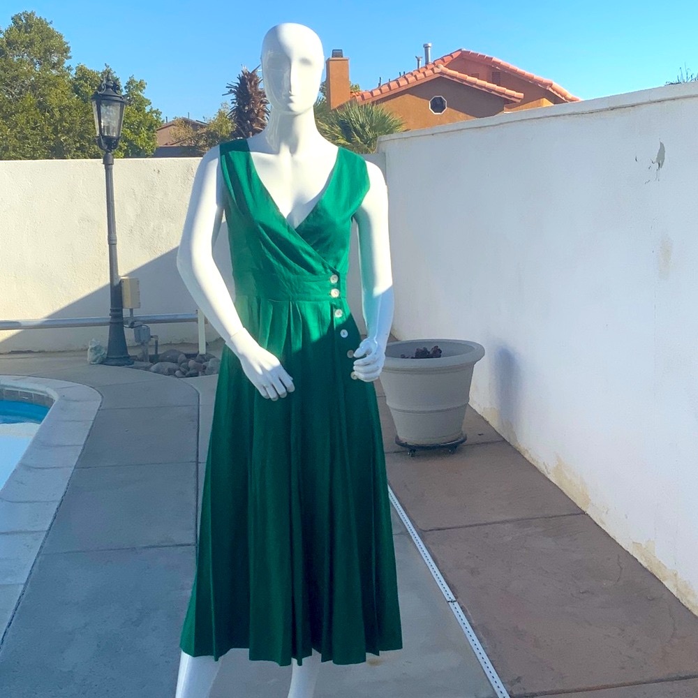 Kenar Emerald Green Midi Dress
